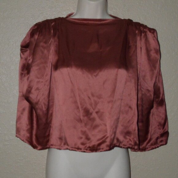 The Sei Tops - $635 Sz 2 S The Sei Rose Silk Cropped Gathered Blouse Top